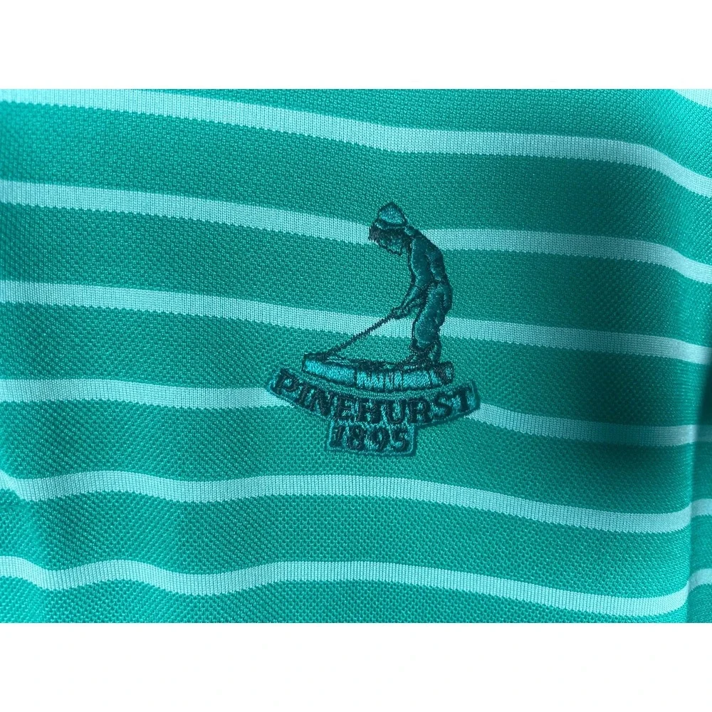 Nike Golf Pinehurst Putter Boy 1895 Men's Polo Shirt Green Striped Size XL